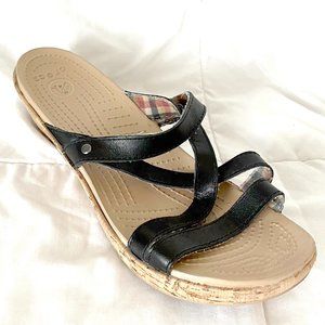 CROCS CORK HEELS, SIZE 10, SUPER COMFY